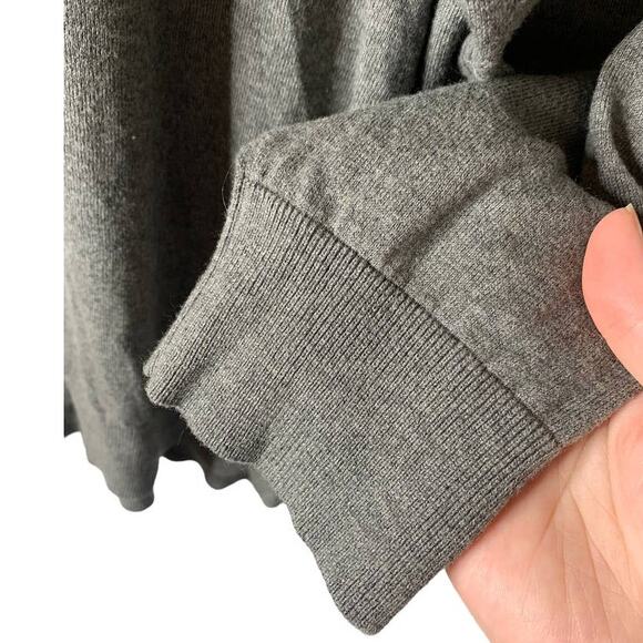 Lauren Ralph Lauren Plus 2X Gray Hoodie Pullover Faux Leather Elbow Patches - Picture 6 of 11